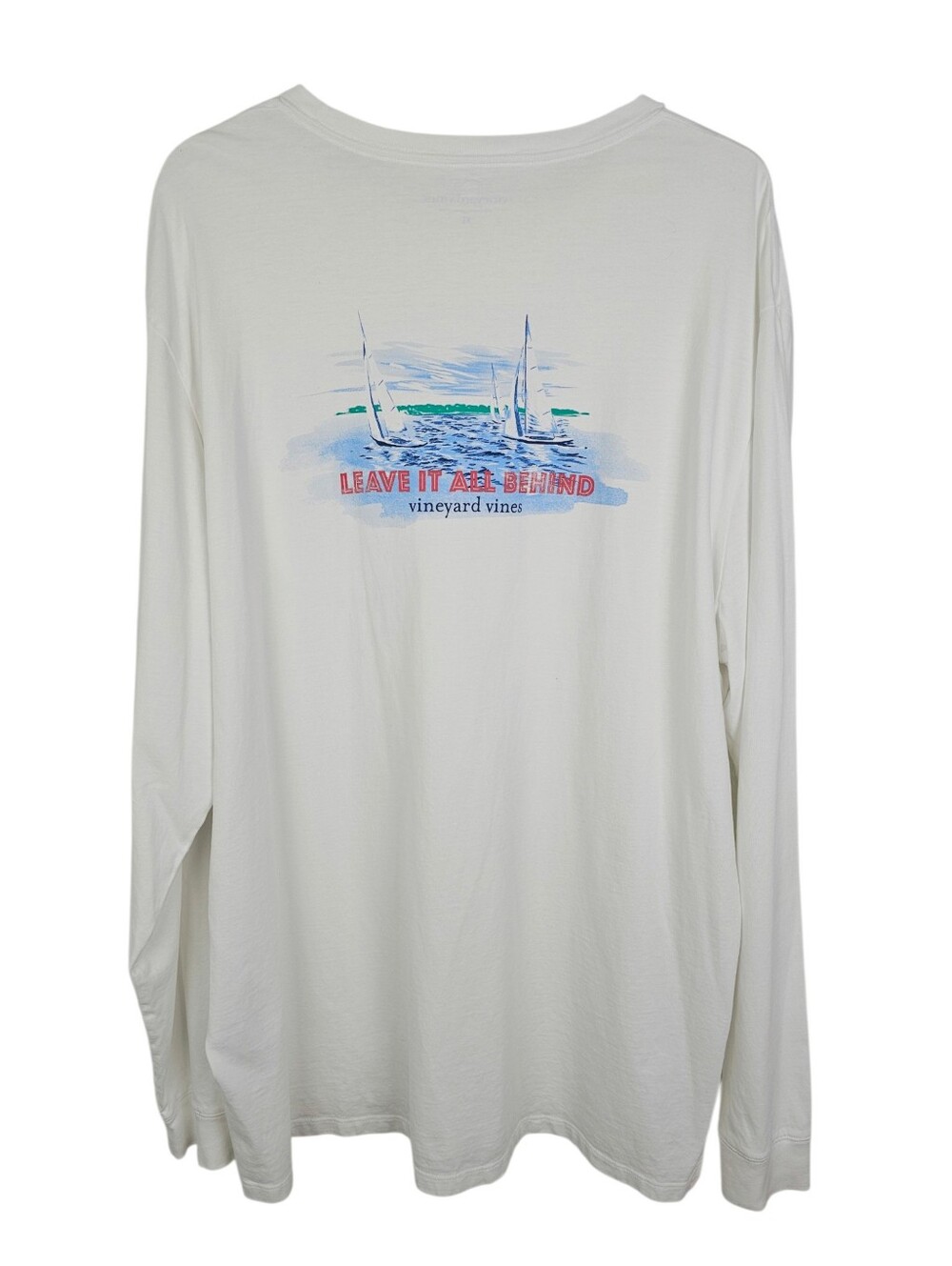 Vineyard Vines "Leave It All Behind" White Long Sleeve T-Shirt Men's XL